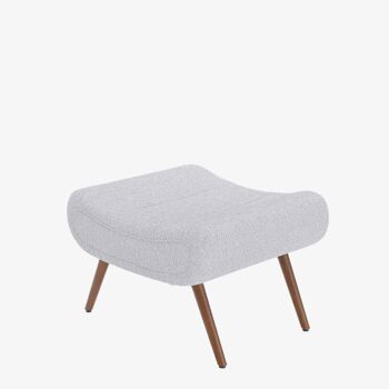 Fauteuil avec repose-pieds bouclé blanc, Marcello 7