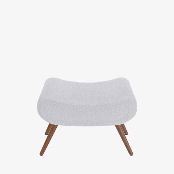 Fauteuil avec repose-pieds bouclé blanc, Marcello 8