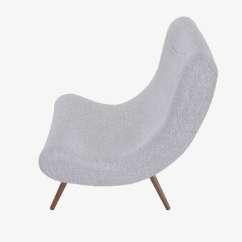 Fauteuil avec repose-pieds bouclé gris-crème, Marcello 4