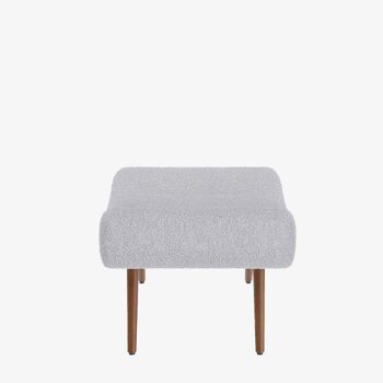 Fauteuil avec repose-pieds bouclé gris-crème, Marcello 6