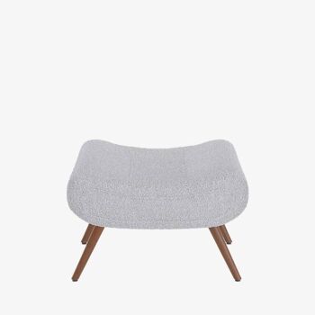 Fauteuil avec repose-pieds bouclé gris-crème, Marcello 8