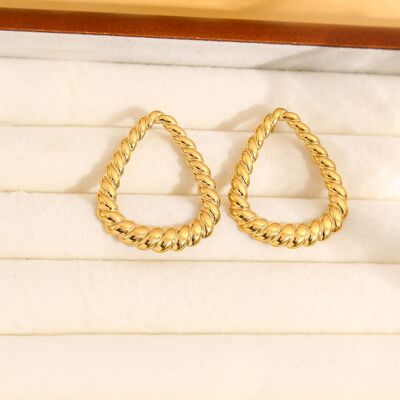 Gold rounded triangle earrings