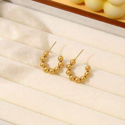 Gold ball hoop earrings