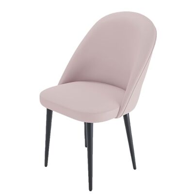 Set mit 2 Nina-Stühlen aus rosa Samt und schwarzem Metall