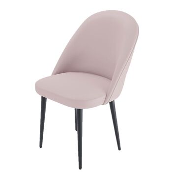 Lot de 2 chaises en velours rose & métal noir Nina 1