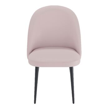 Lot de 2 chaises en velours rose & métal noir Nina 3