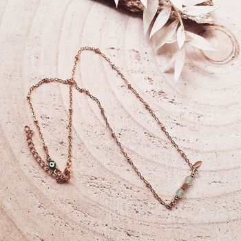 Collier ras du cou COMETE Aventurine vert 2