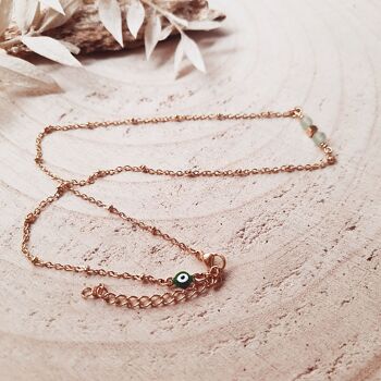 Collier ras du cou COMETE Aventurine vert 3