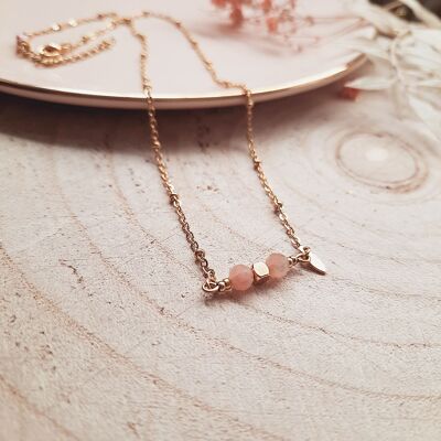 Romantic short necklace COMETE Rose