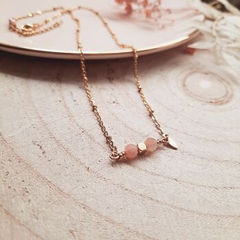 Collier court romantique COMETE Rose 1