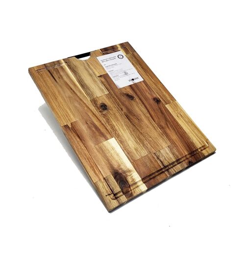 Acacia wooden cutting boards with metal handle 40x30cm