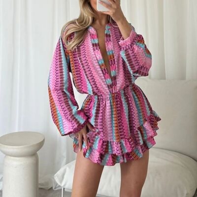 ZIGZAG FRILL PLAYSUIT-88192