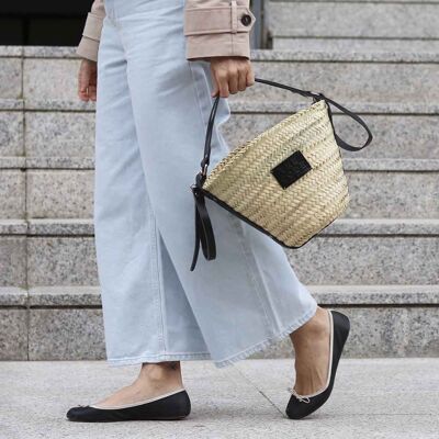 Sac bandoulière Mini bucket noir palmier