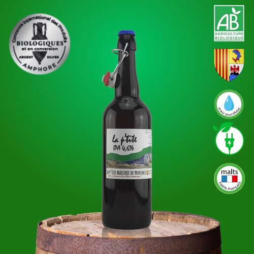 Bière IPA - LA P'TITE IPA bio 4,6% 75cl