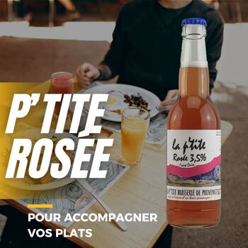 Bière aromatisée de Provence - LA P'TITE rosée 3,5% 33cl 7