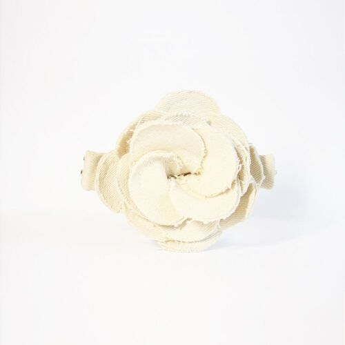 Cream Denim Flower