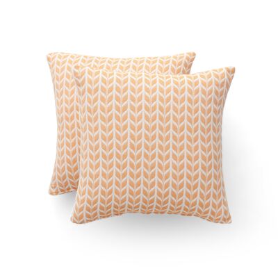 Pack of 2 jacquard cotton cushion covers with zipper closure Brisela 45x45 cm