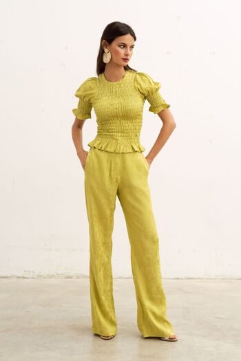 Pantalon Babylone citron vert 1