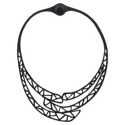 Geometrische Halskette aus recyceltem Gummi „Lea“
