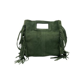 SAC A MAIN CUIR DAIM MARION VERT 2