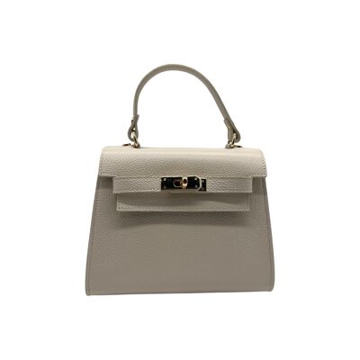 MARA GRAINED LEATHER HANDLE BAG OFF WHITE