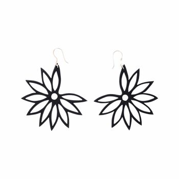 Boucles d'oreilles en caoutchouc recyclé Lotus Statement 1