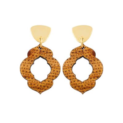 Boucles d'oreilles en bois recyclé Herangan