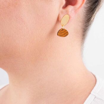 Boucles d'oreilles en bois recyclé Blarak Sahirit 2