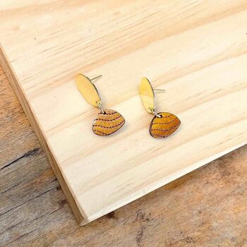 Boucles d'oreilles en bois recyclé Blarak Sahirit 3