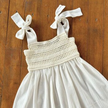 Robe de base pour fille 0-5 ans en tissu de sile perlé biologique fabriquée à la main 3