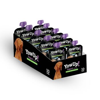 Yaourt naturel YowUp pour chien (paquet de 10) - prébiotique, sans lactose, 0% de matière grasse, longue conservation jusqu'à 2 ans 3