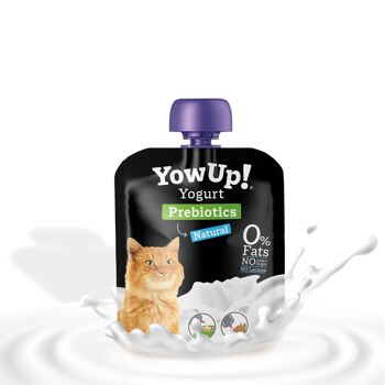 Yaourt naturel YowUp pour chat (paquet de 10) - sans lactose, 0% de matière grasse, prébiotique, durée de conservation jusqu'à 2 ans s'il n'est pas réfrigéré 1