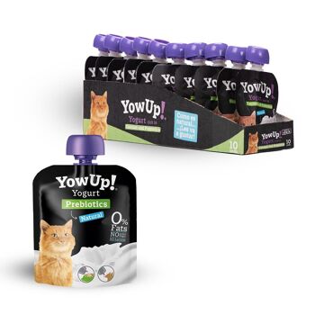 Yaourt naturel YowUp pour chat (paquet de 10) - sans lactose, 0% de matière grasse, prébiotique, durée de conservation jusqu'à 2 ans s'il n'est pas réfrigéré 2