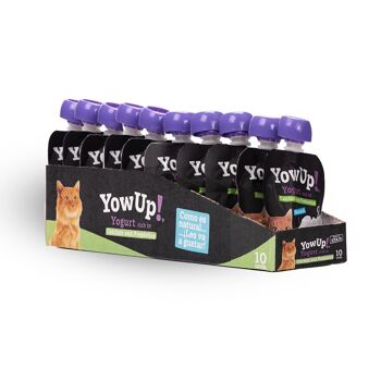 Yaourt naturel YowUp pour chat (paquet de 10) - sans lactose, 0% de matière grasse, prébiotique, durée de conservation jusqu'à 2 ans s'il n'est pas réfrigéré 3