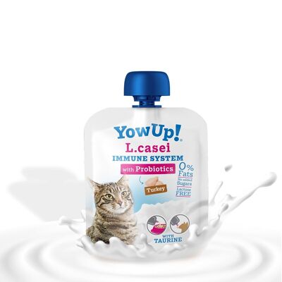 YowUp Joghurt L-Casei Pute Katze (10er Pack) - probiotisch, laktosefrei, 0% Fett, ungekühlt haltbar bis zu 2 Jahre
