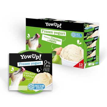 YowUp glace yaourt pomme poulet (paquet de 12) - prébiotique, sans lactose, 0% matière grasse, longue conservation jusqu'à 2 ans 2