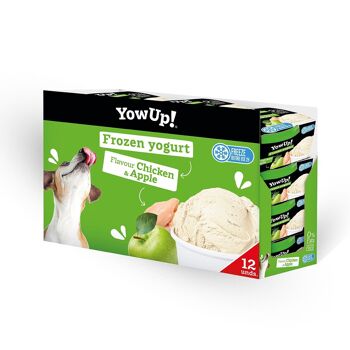 YowUp glace yaourt pomme poulet (paquet de 12) - prébiotique, sans lactose, 0% matière grasse, longue conservation jusqu'à 2 ans 3