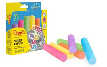 JOVI - STREET CHALKS boîte de 6 craies jumbo couleurs assorties 1