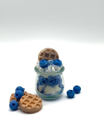 Bougie dessert "Blueberry Miracle" parfum myrtille-vanille - bougie parfumée dans un verre - cire de soja 4
