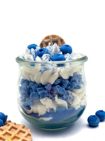 Bougie dessert "Blueberry Miracle" parfum myrtille-vanille - bougie parfumée dans un verre - cire de soja 8