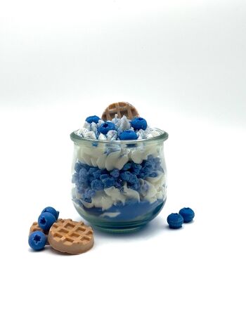 Bougie dessert "Blueberry Miracle" parfum myrtille-vanille - bougie parfumée dans un verre - cire de soja 2