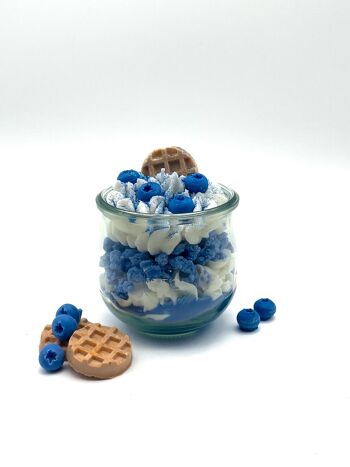 Bougie dessert "Blueberry Miracle" parfum myrtille-vanille - bougie parfumée dans un verre - cire de soja 3