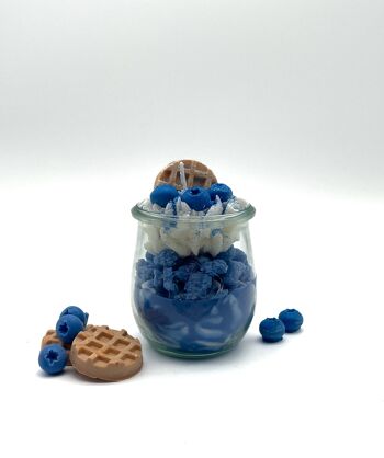 Bougie dessert "Blueberry Miracle" parfum myrtille-vanille - bougie parfumée dans un verre - cire de soja 2