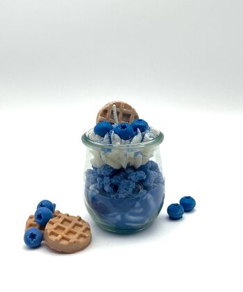 Bougie dessert "Blueberry Miracle" parfum myrtille-vanille - bougie parfumée dans un verre - cire de soja 3