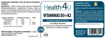 H4U Vitamines D3+K2 30 gélules végétales 2