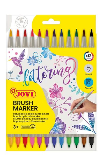 JOVI - BRUSH MARKER Etui avec 12 marqueurs à DOUBLE pointe pinceau 3