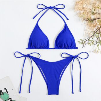 Bikinis pour femmes, couleur unie, Style Triangle classique 18