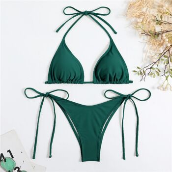 Bikinis pour femmes, couleur unie, Style Triangle classique 20