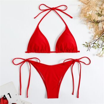 Bikinis pour femmes, couleur unie, Style Triangle classique 22