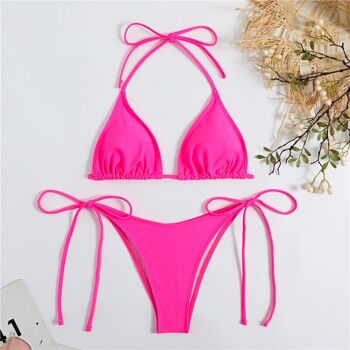 Bikinis pour femmes, couleur unie, Style Triangle classique 25